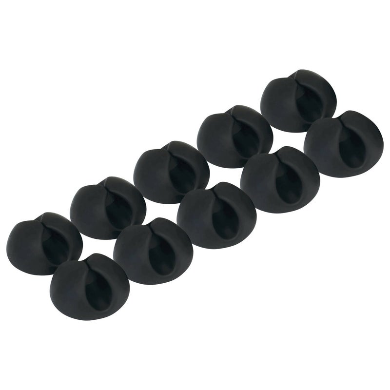 ROK Hardware Multipurpose Silicone Cable Clip Grip Wire Cord Type USB Desk Wall Desktop Organizer Charger Holder (20 Pack, Black) - Image 1